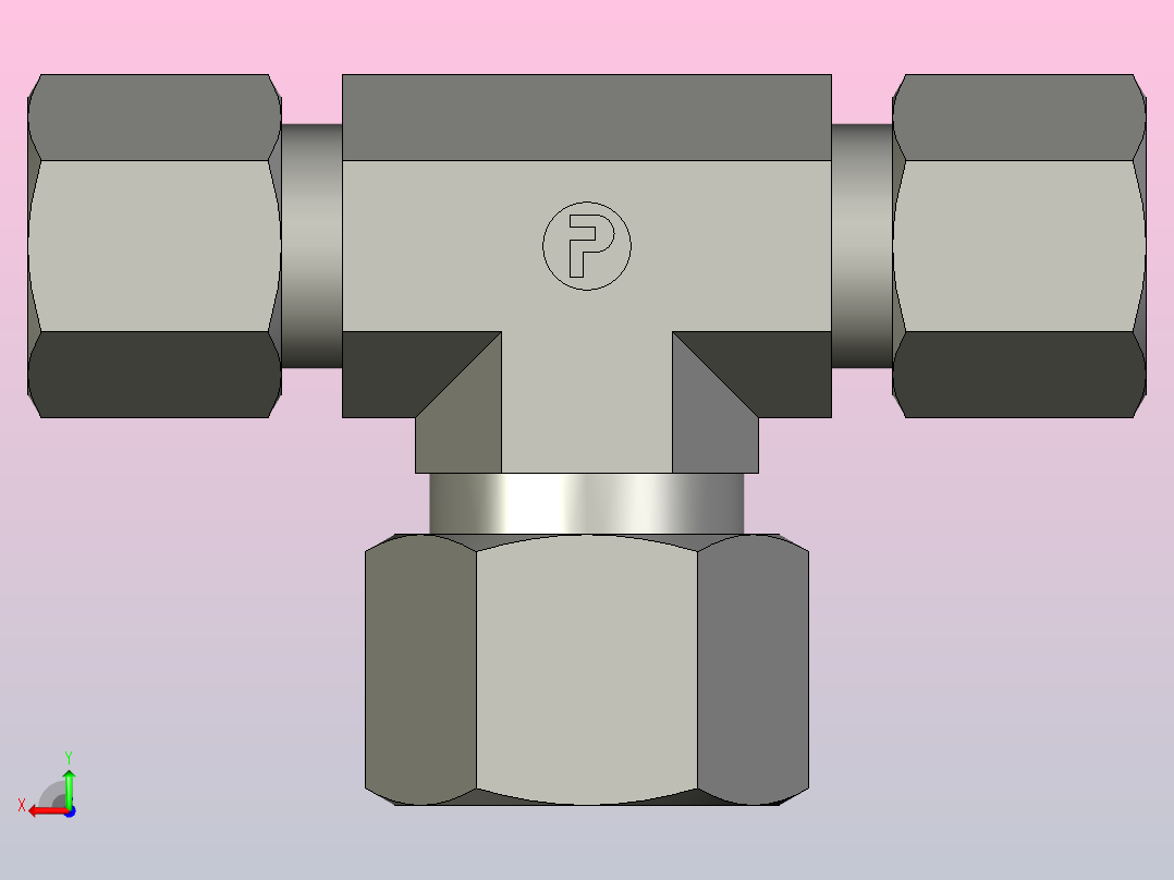 EO管接头三通异径管TR08 12 08L71.stp后视图