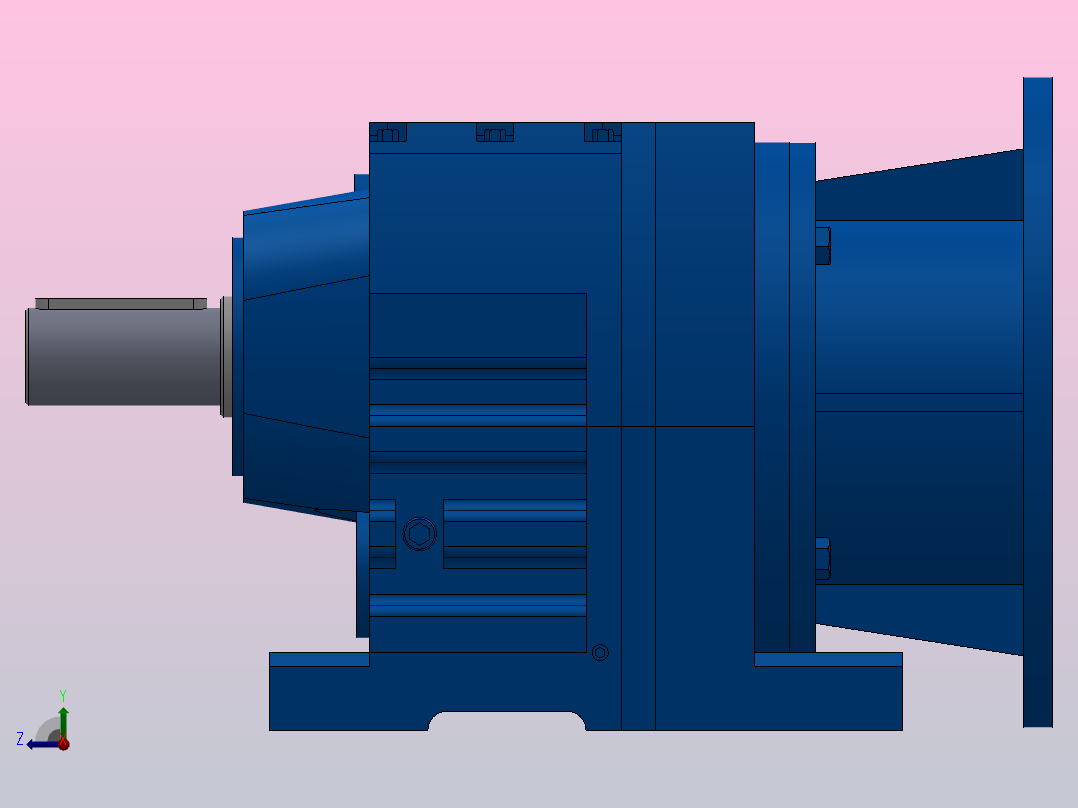 R47ZP斜齿轮减速机R47-3.83-M1-P80右视图