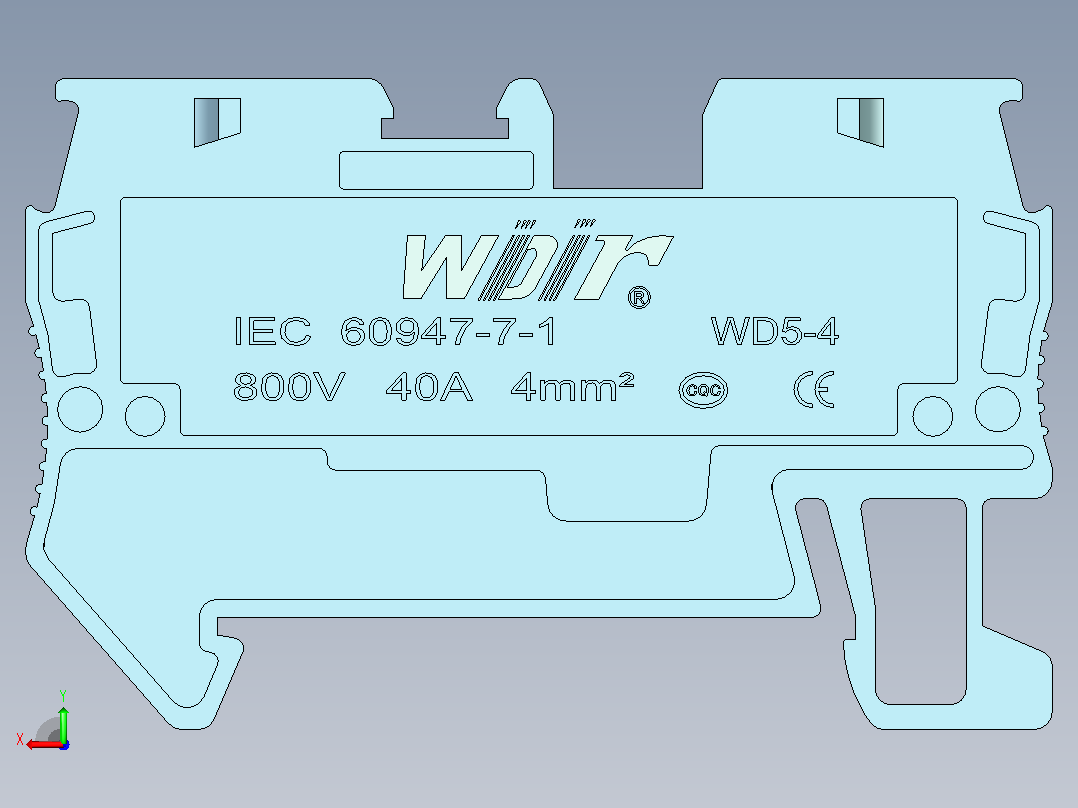 电器通用端子台ZIW80-4后视图