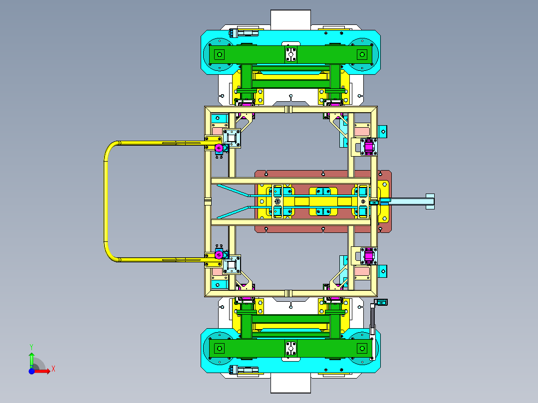 汽车生产线夹具前视图