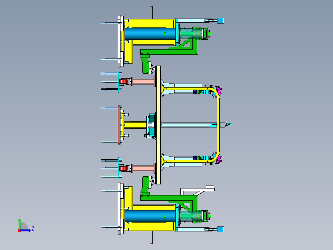 汽车生产线夹具左视图
