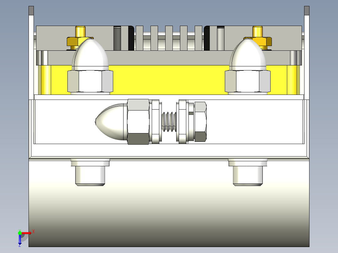 线圈与壳体组件3D模型俯视图