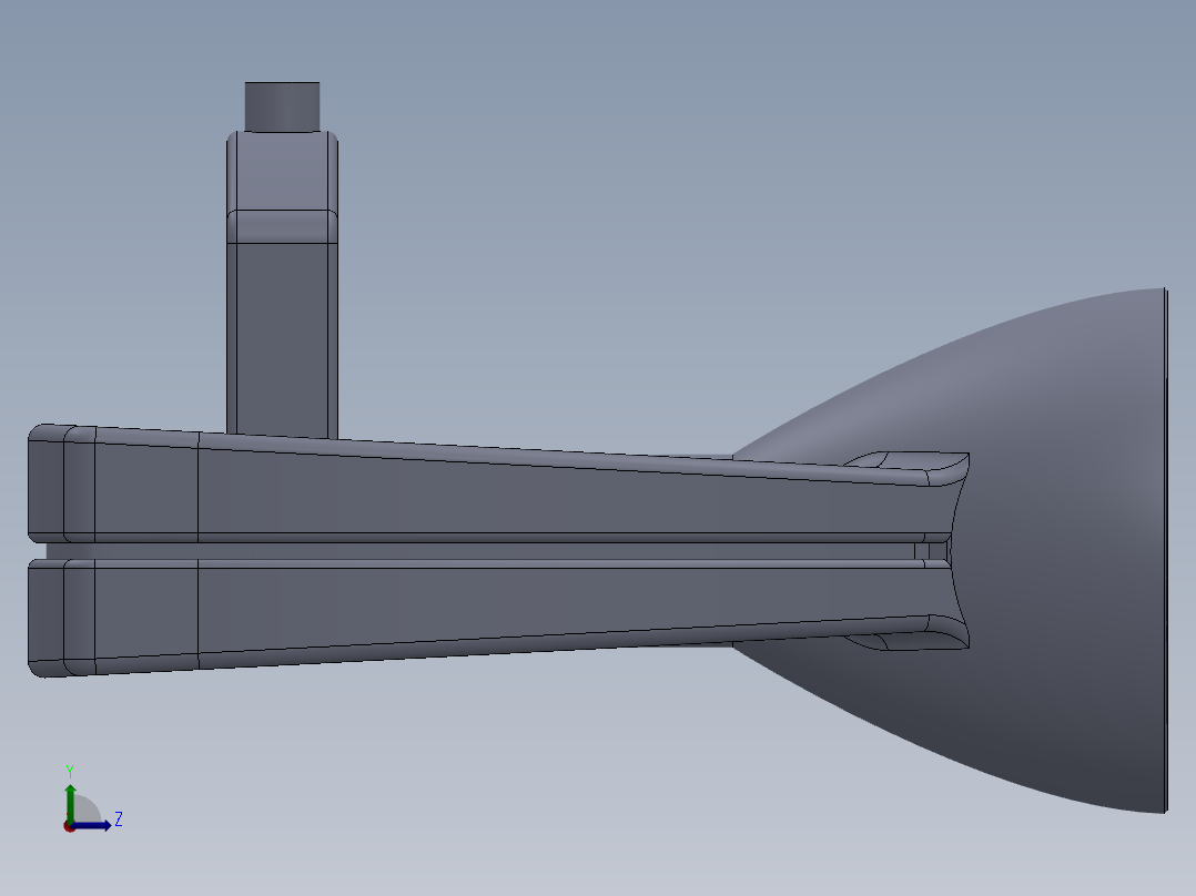 凹面反射镜3D模型左视图