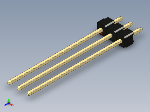 彩色公头100mil（2.54mm）系列-DS1021_black_1x03p_100mil_Type43_rev1.0正等轴测缩略图