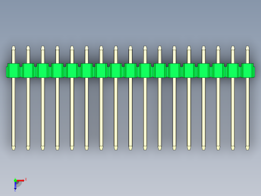 彩色公头100mil（2.54mm）系列-DS1021_green_1x17p_100mil_Type5_rev1.0俯视缩略图