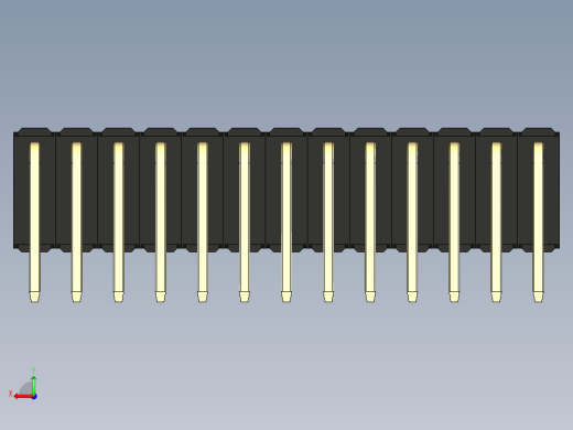 彩色公排针 100mil 2.54mm 系列-DS1022_black_3x13p_100mil_TypeD_rev1.0后视缩略图