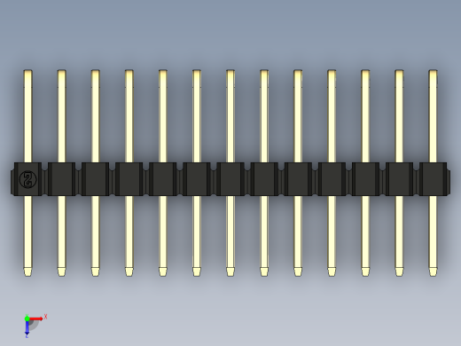 彩色公排针 100mil 2.54mm 系列-DS1022_black_3x13p_100mil_TypeD_rev1.0俯视缩略图