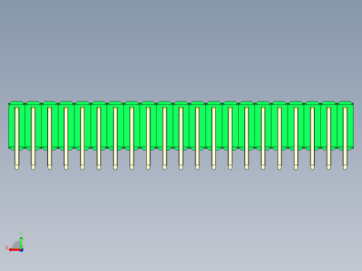 彩色公排针 100mil 2.54mm 系列-DS1022_green_3x21p_100mil_TypeD_rev1.0后视缩略图