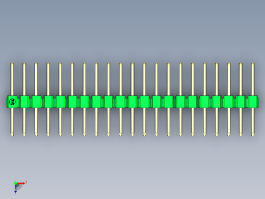 彩色公排针 100mil 2.54mm 系列-DS1022_green_3x21p_100mil_TypeD_rev1.0俯视缩略图