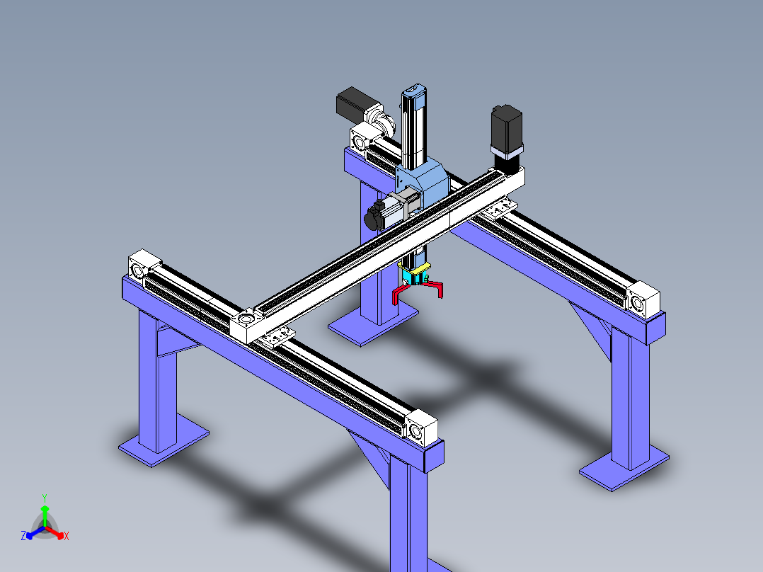 X、Y、Z轴桁架机器人SolidWorks设计-J5主视图