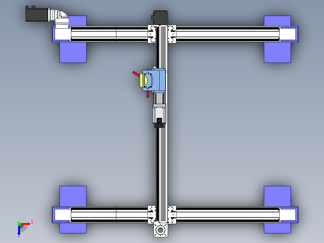X、Y、Z轴桁架机器人SolidWorks设计-J5俯视图