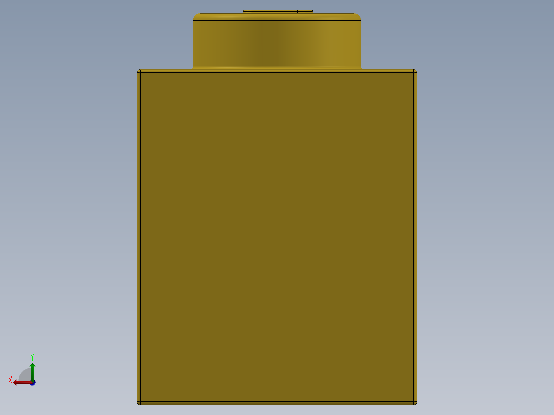 乐高套装 4421基本积木-300524 Bright Yellow Brick 1 x 1.SLDPRT后视图