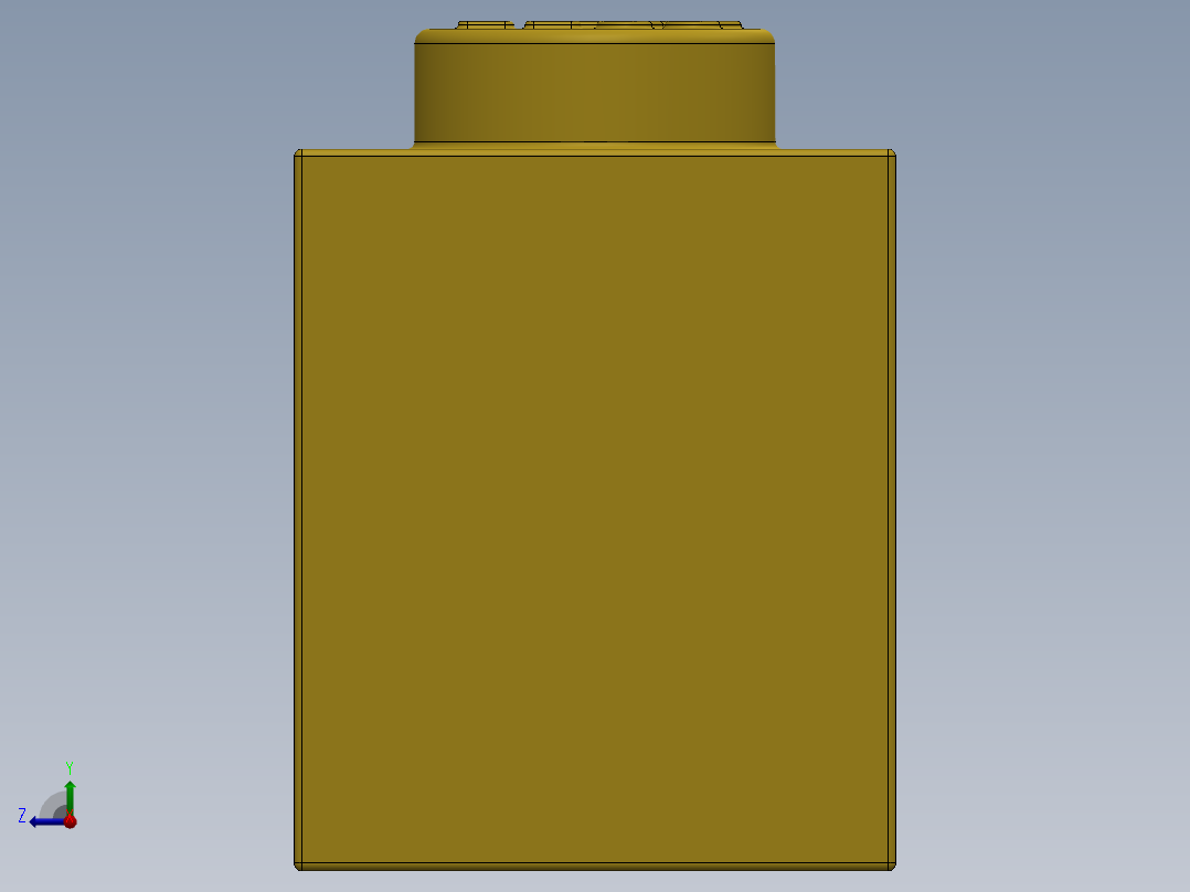 乐高套装 4421基本积木-300524 Bright Yellow Brick 1 x 1.SLDPRT右视图