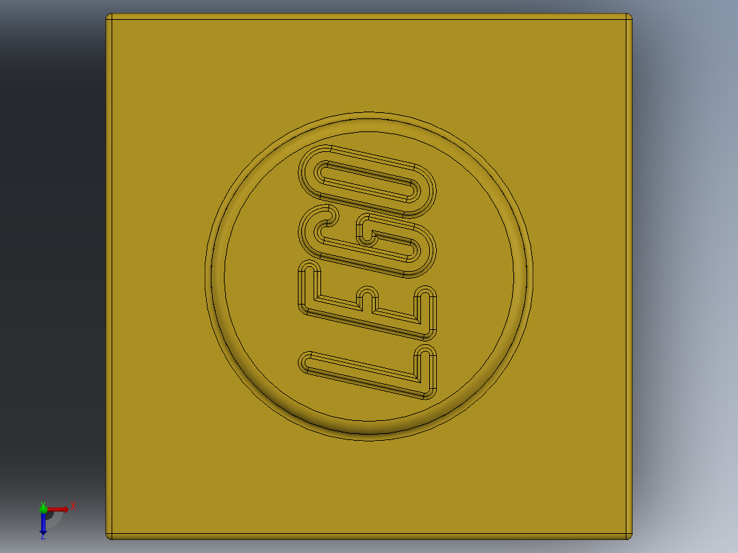 乐高套装 4421基本积木-300524 Bright Yellow Brick 1 x 1.SLDPRT俯视图