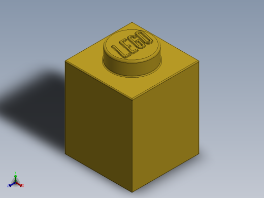 乐高套装 4421基本积木-300524 Bright Yellow Brick 1 x 1.SLDPRT正等轴测缩略图