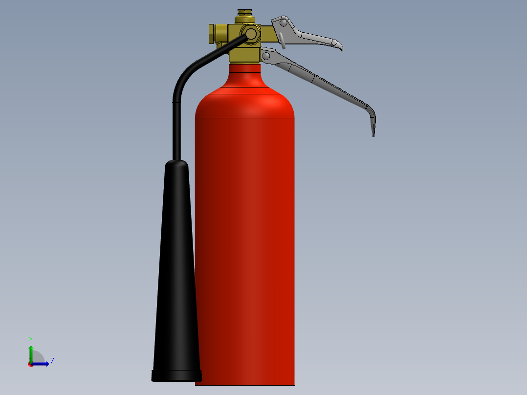 4磅二氧化碳灭火器左视图