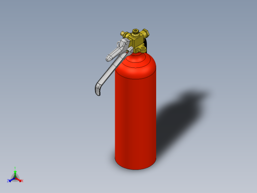 4磅二氧化碳灭火器正等轴测缩略图