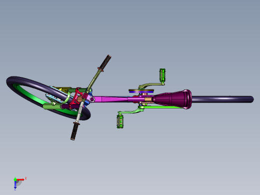 未来派无轮毂空心自行车俯视缩略图