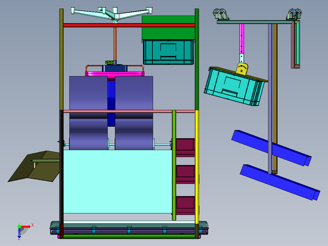 装配工位周边设备与工位布局俯视图