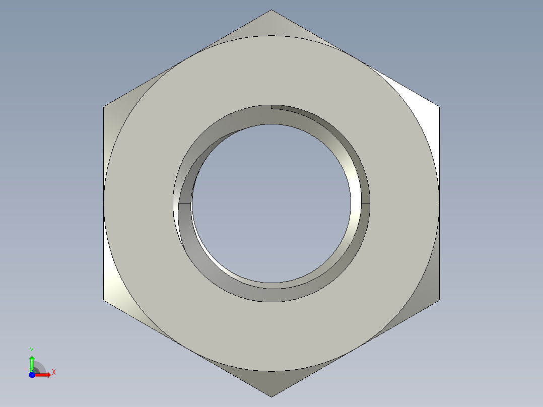 公制六角螺母-Metric Hex Nuts M10 x 1.5mm Thread前视图