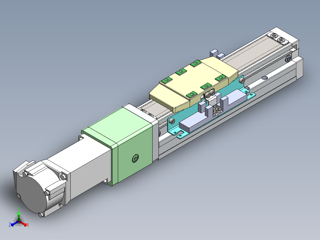 GTH内嵌丝杆全封闭GTH4-BC-100W正等轴测图
