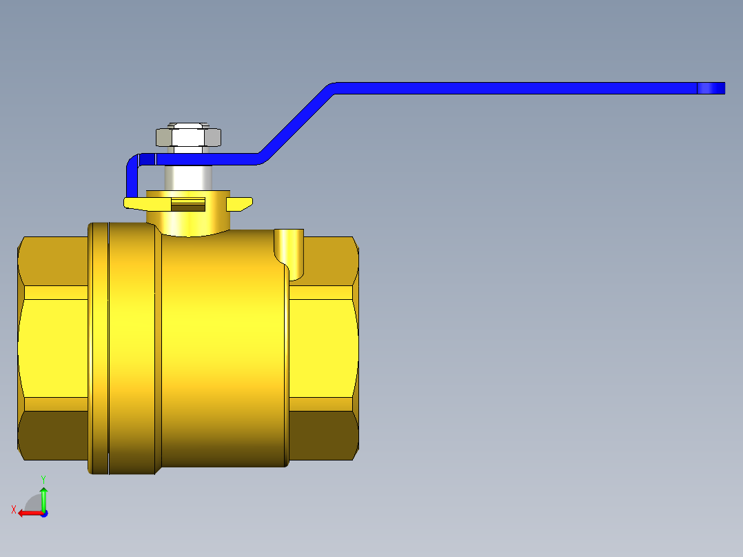 管道手动球阀-水管开关阀-手动阀门395_08_E_1后视图