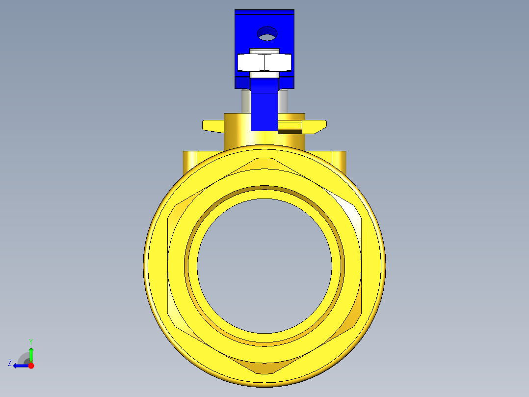 管道手动球阀-水管开关阀-手动阀门395_08_E_1右视图