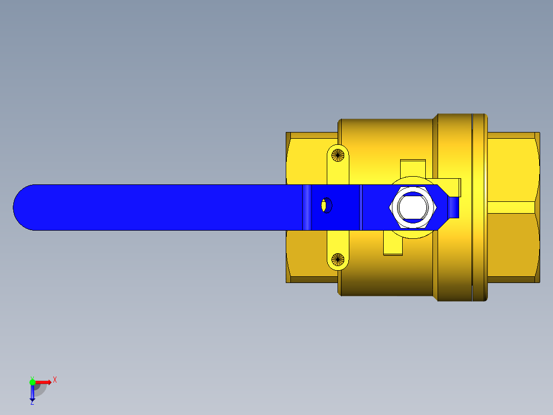 管道手动球阀-水管开关阀-手动阀门395_08_E_1俯视图
