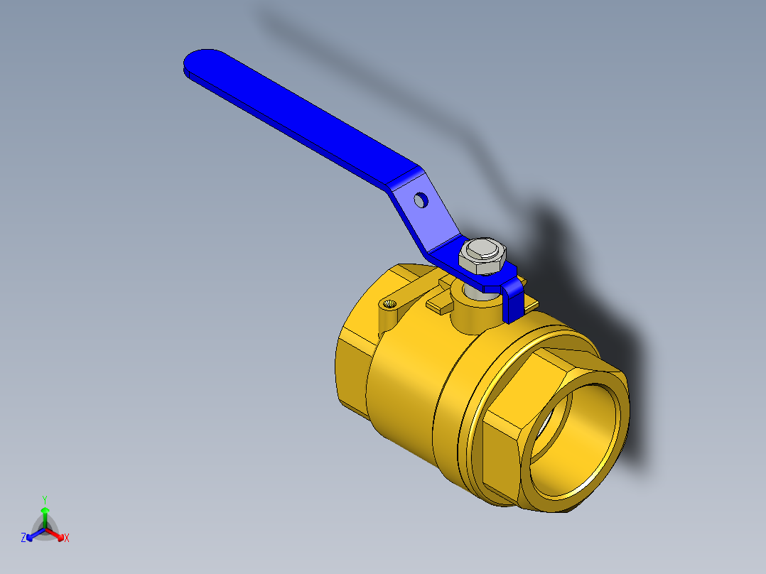 管道手动球阀-水管开关阀-手动阀门395_08_E_1正等轴测图