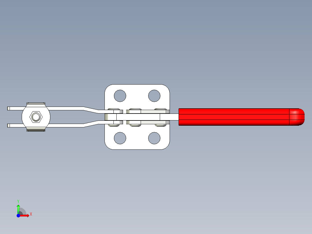 水平式夾鉗SSP(L)-3D多系列多零件图纸模型前视图