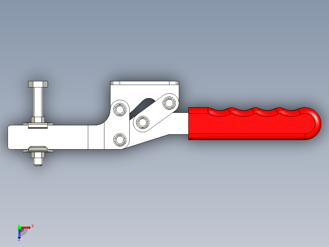水平式夾鉗SSP(L)-3D多系列多零件图纸模型俯视图