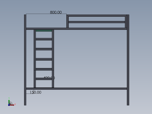 双层床前视缩略图