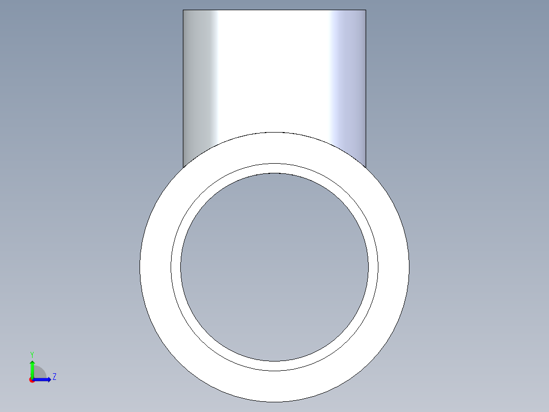 CPVC管件02-Sch80_ReducingTee_SxSxS_9801-130_1in x 0.5in左视图