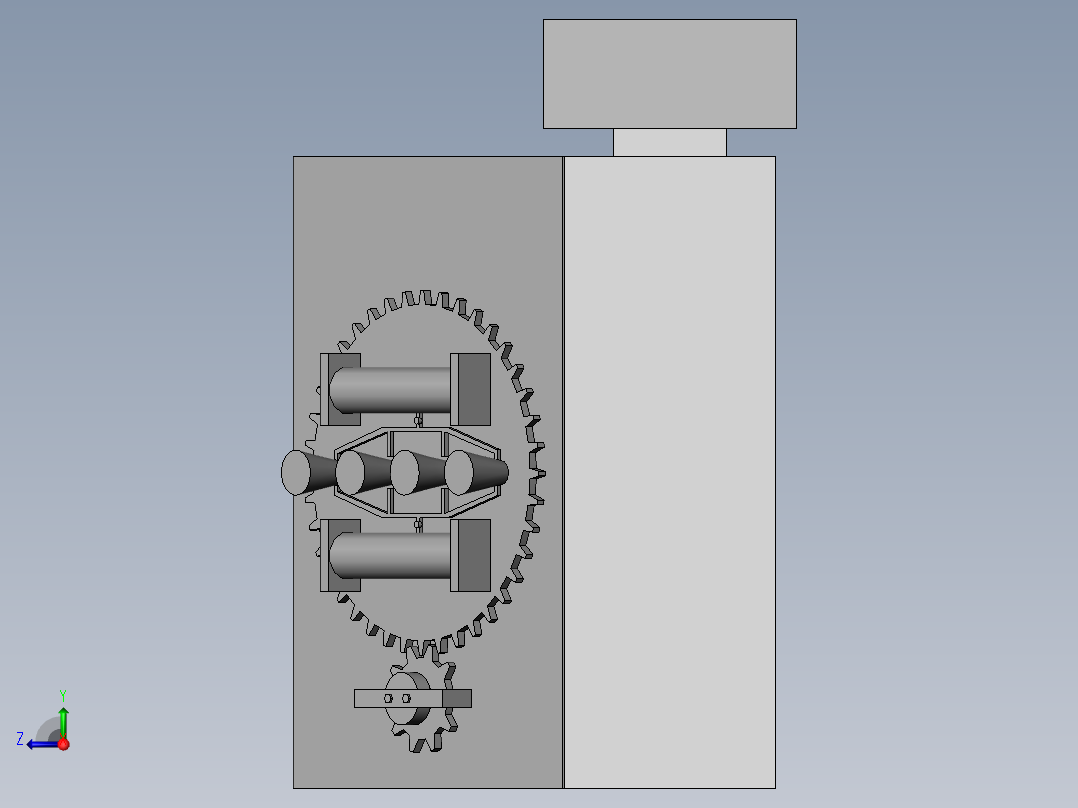 具有自动灭火功能的配电控制设备右视图