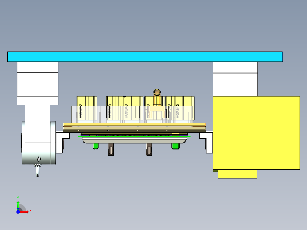 冲压薄铝板电脑键盘外壳铣外形C角程序模型前视图