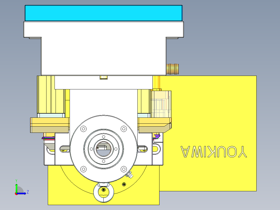 冲压薄铝板电脑键盘外壳铣外形C角程序模型左视图