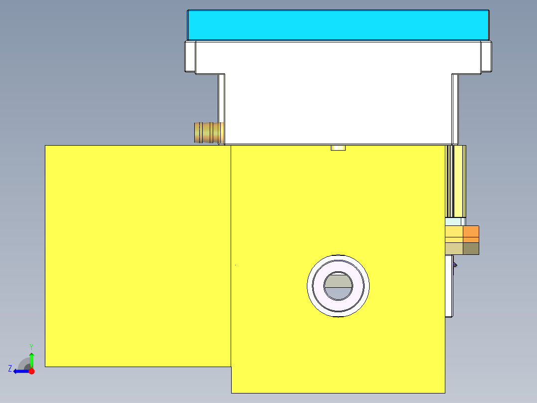 冲压薄铝板电脑键盘外壳铣外形C角程序模型右视图