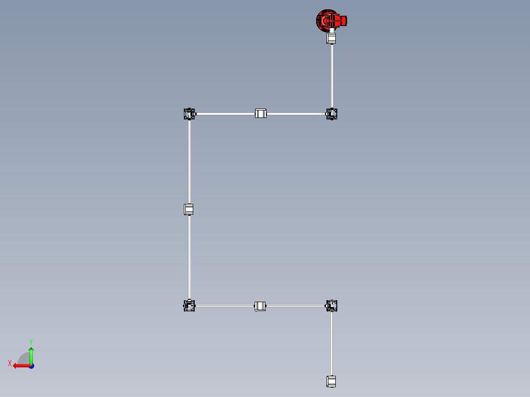 减速电机与伞齿直角传动系统设计后视图