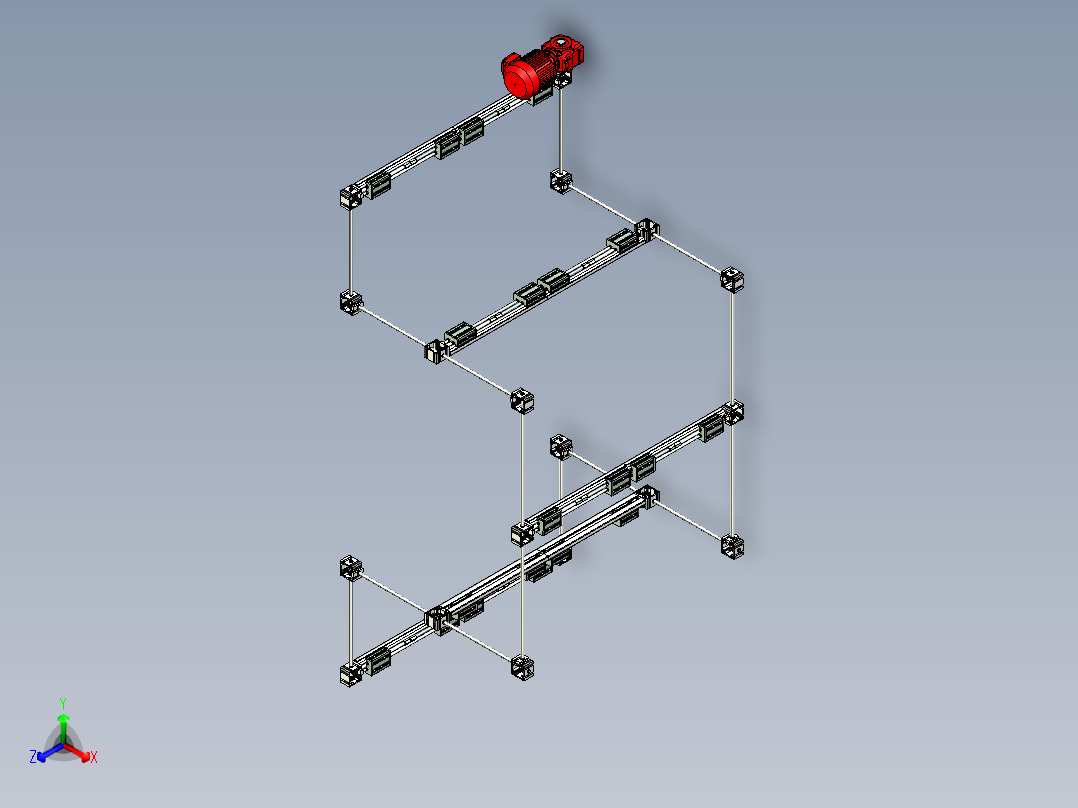 减速电机与伞齿直角传动系统设计正等轴测图