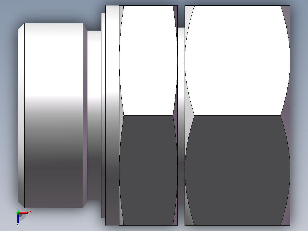 直通公制螺纹组合接头、2MC-42-45WD俯视图