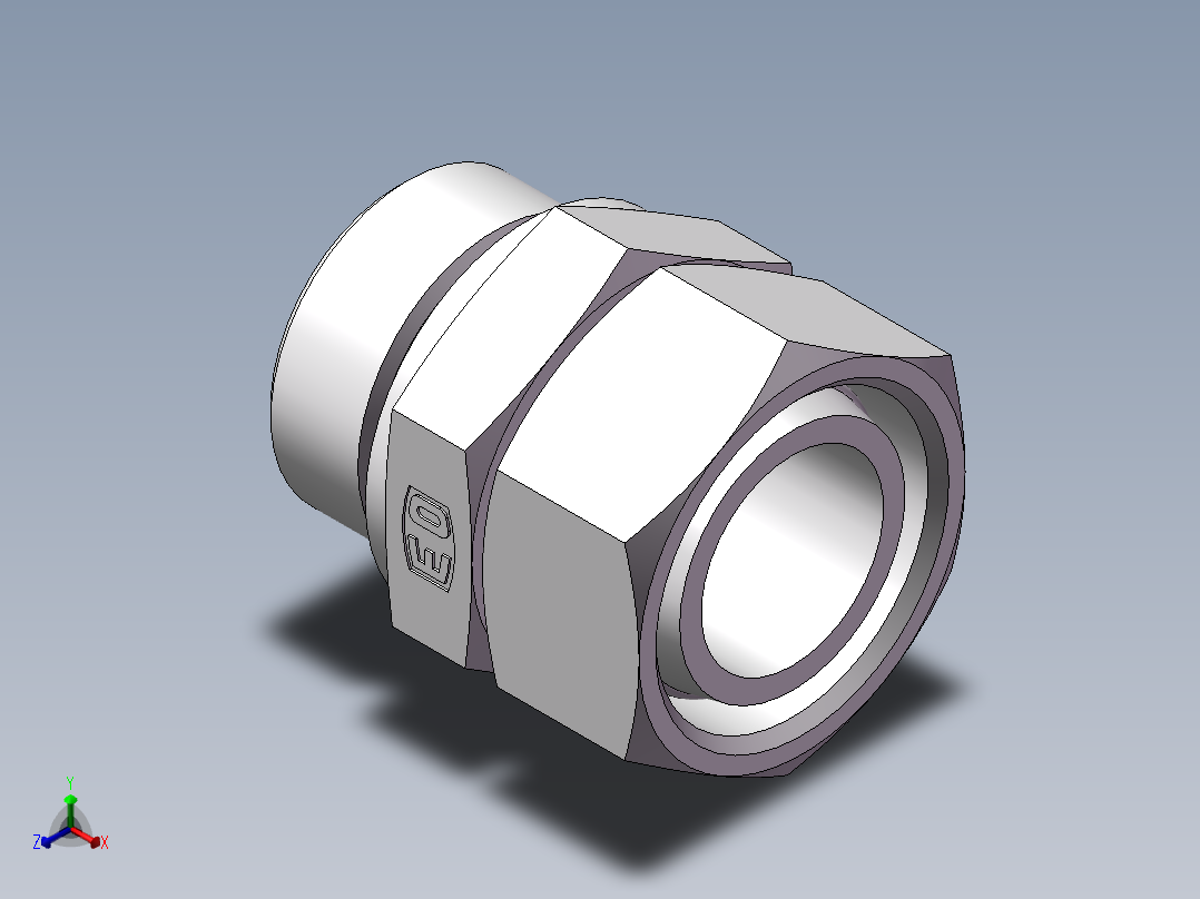 直通公制螺纹组合接头、2MC-42-45WD正等轴测图