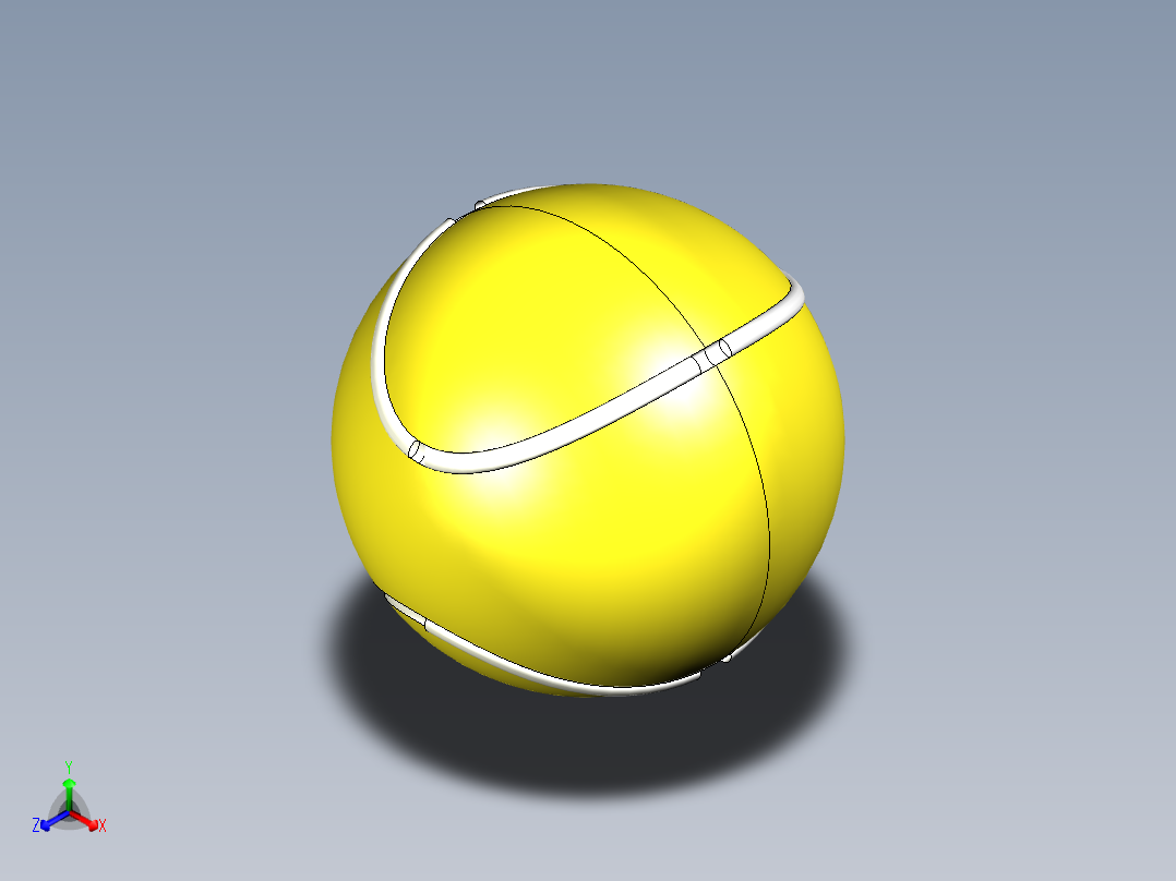 网球、网球拍(5)正等轴测图