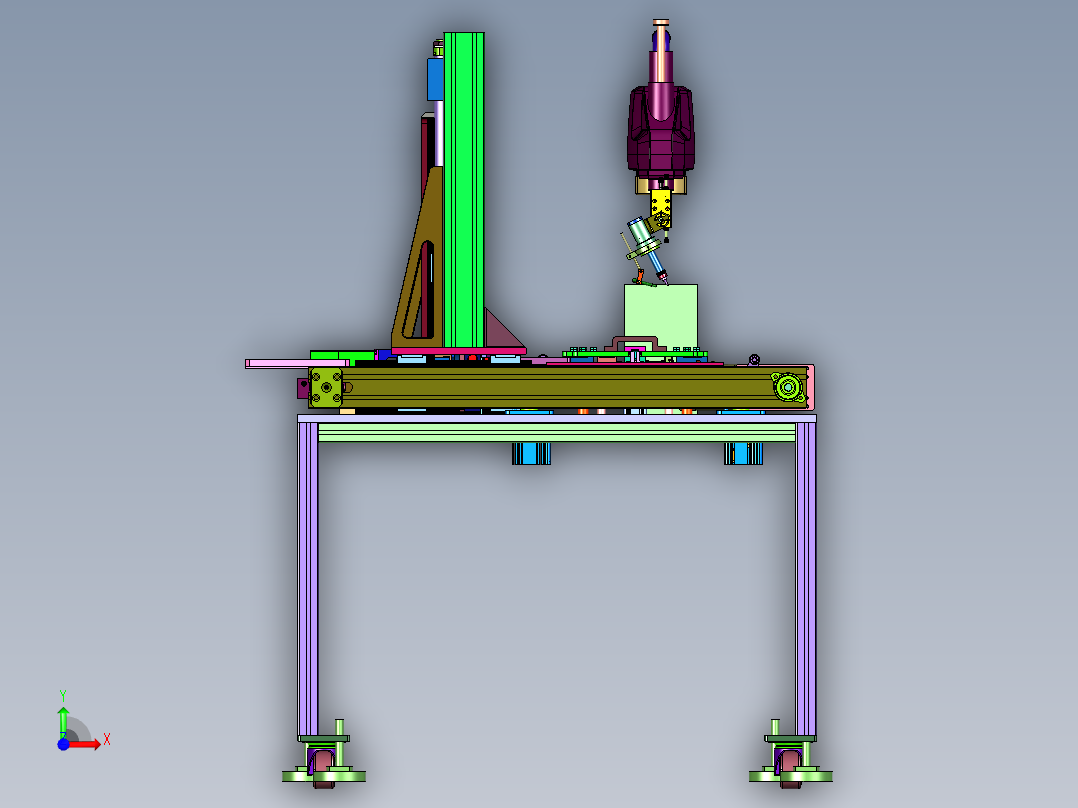 焊锡冶具的多功能翻转平台前视图
