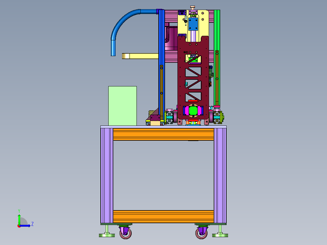 焊锡冶具的多功能翻转平台左视图