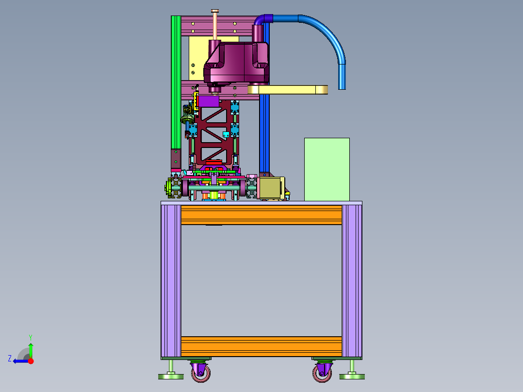 焊锡冶具的多功能翻转平台右视图