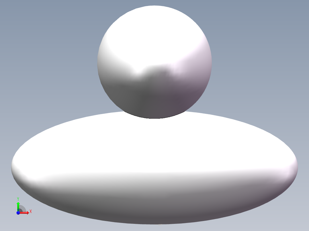 两个椭圆实体前视图