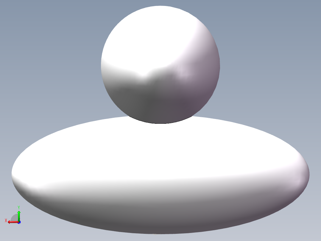 两个椭圆实体后视图