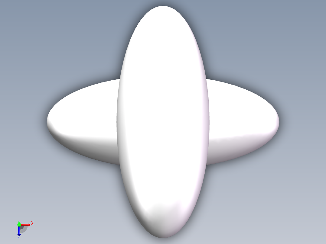 两个椭圆实体俯视图