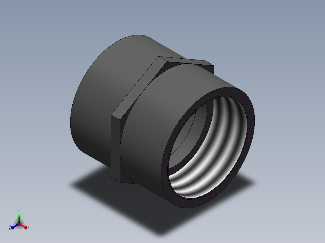 COUPLING_DN80_PN10_U-PVC正等轴测图