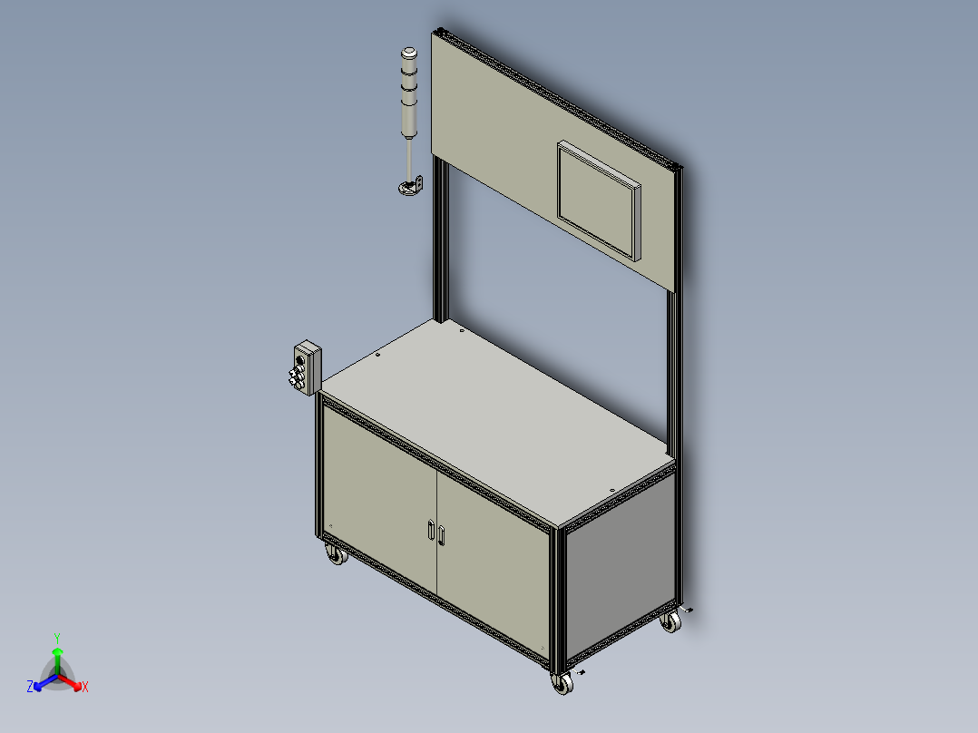 复珊端子pin入孔与否检测机正等轴测图